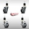 Service Caster 3.5'' SS Thermoplastic Rubber Wheel Swivel 1-7/8'' Expanding Stem Caster Set 2 Brakes, 4PK SCC-SSEX20S3514-TPRB-2-TLB-2-178 - alternate 2